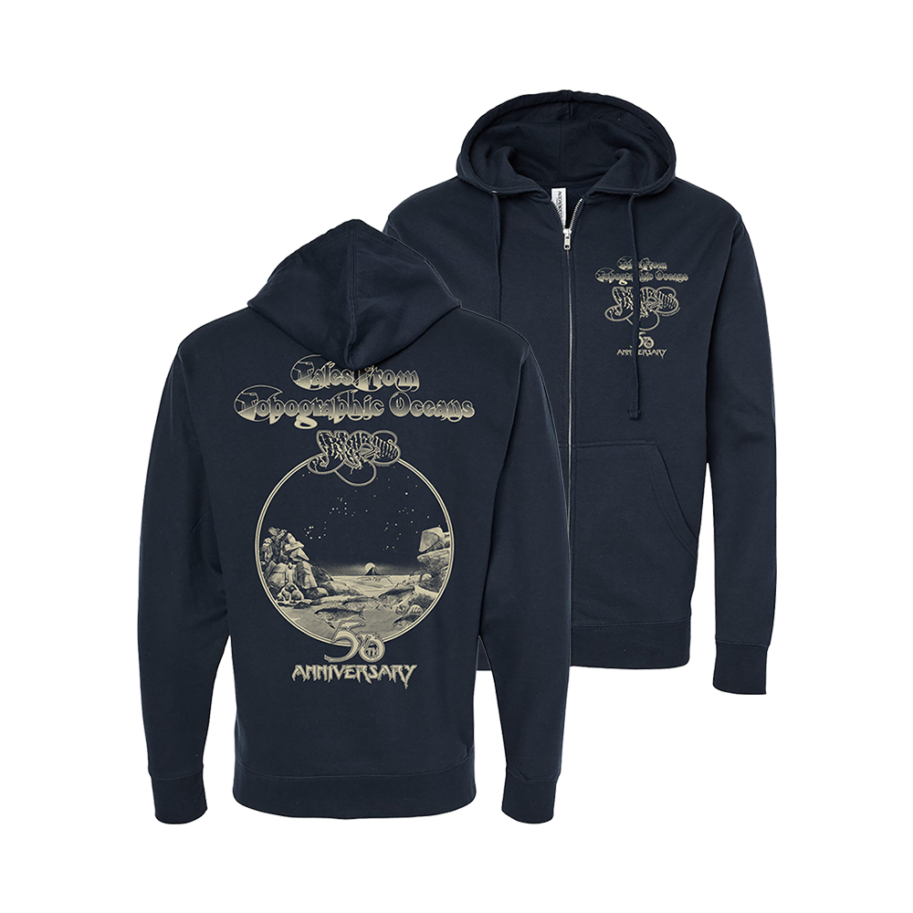 YES - Tales From Topographic Oceans 50th Anniversary Navy Zip Up