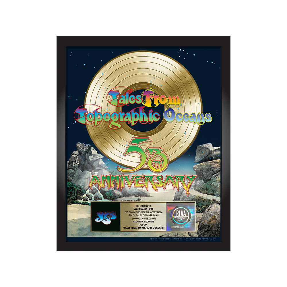 Personalized "Tales From Topographic Oceans" 50th Anniversary RIAA Record