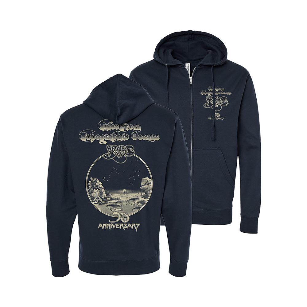 Tales From Topographic Oceans 50th Anniversary Navy Zip Up Hoodie