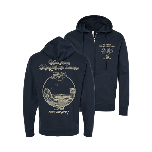 Tales From Topographic Oceans 50th Anniversary Navy Zip Up Hoodie